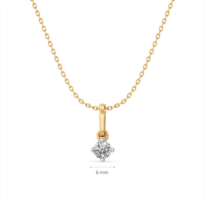 Moonbeam Solitaire 9KT Gold Lab Grown Diamond Necklace
