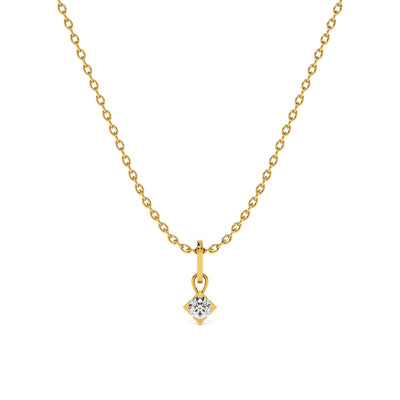 Elegant Solitaire 9KT Gold Lab Grown Diamond Necklace