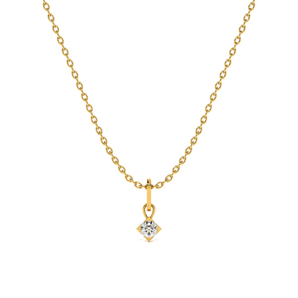 Elegant Solitaire 9KT Gold Lab Grown Diamond Necklace