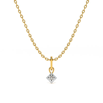 Elegant Solitaire 9KT Gold Lab Grown Diamond Necklace