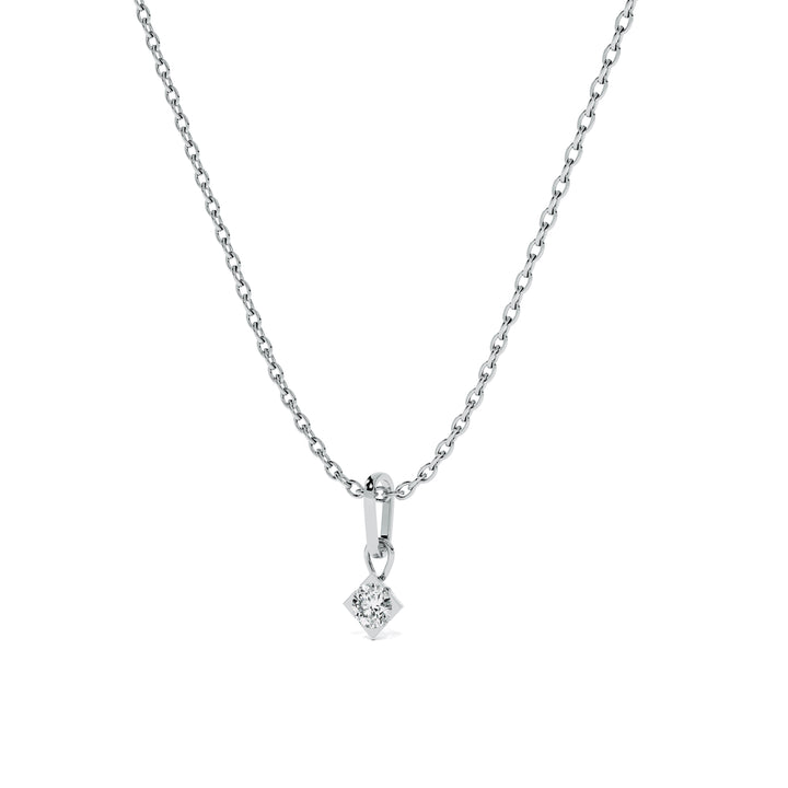 Elegant Solitaire 9KT Gold Lab Grown Diamond Necklace - 1