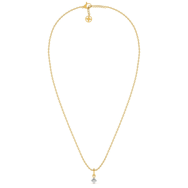 Elegant Solitaire 9KT Gold Lab Grown Diamond Necklace - 2