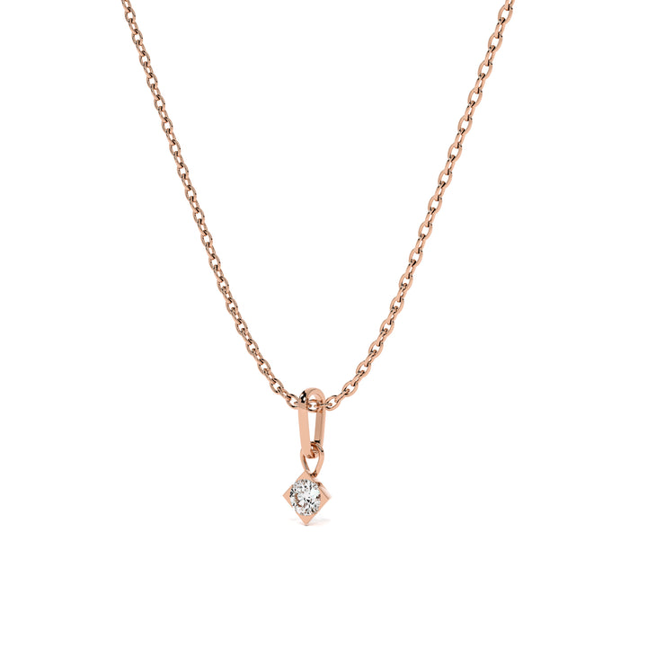 Elegant Solitaire 9KT Gold Lab Grown Diamond Necklace - 4