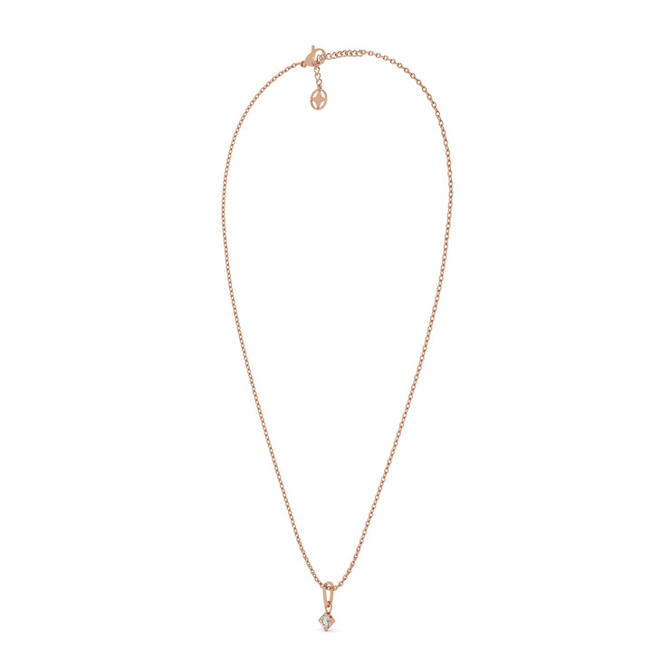 Elegant Solitaire 9KT Gold Lab Grown Diamond Necklace - 2