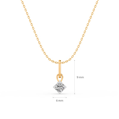 Elegant Solitaire 9KT Gold Lab Grown Diamond Necklace