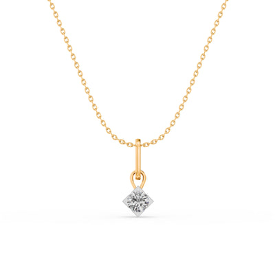 Elegant Solitaire 9KT Gold Lab Grown Diamond Necklace