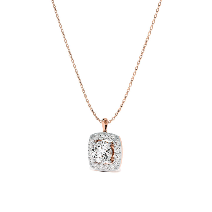 Square Cluster 9KT Gold Lab Grown Diamond Necklace - 6