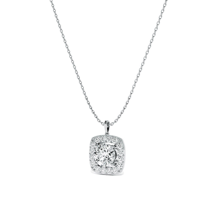 Square Cluster 9KT Gold Lab Grown Diamond Necklace - 5
