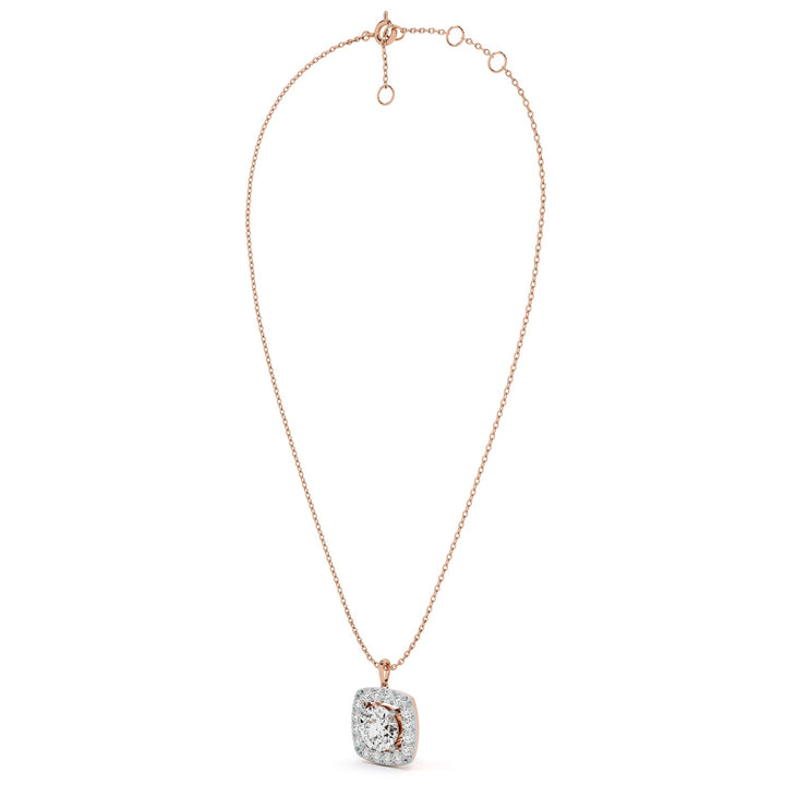 Square Cluster 9KT Gold Lab Grown Diamond Necklace - 4