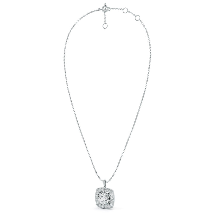 Square Cluster 9KT Gold Lab Grown Diamond Necklace - 3