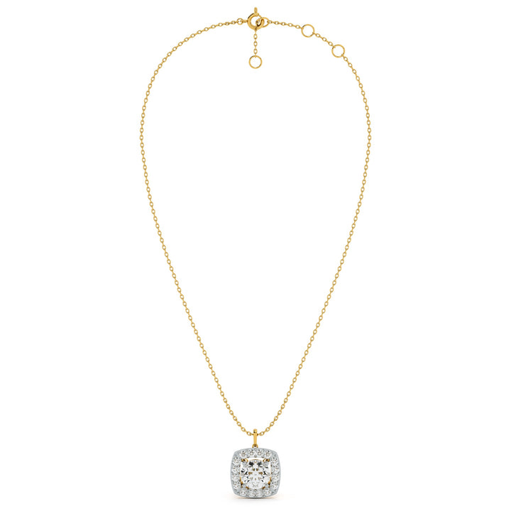 Square Cluster 9KT Gold Lab Grown Diamond Necklace - 2