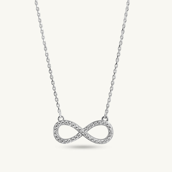 Crystal Infinity 925 Sterling Silver Necklace - Image 1