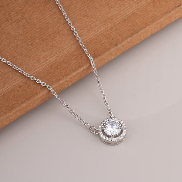 Crystal Circle Pendant Necklace