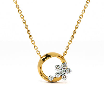 Gilded Petal Orbit Lab-Grown Diamond Customizable Necklace