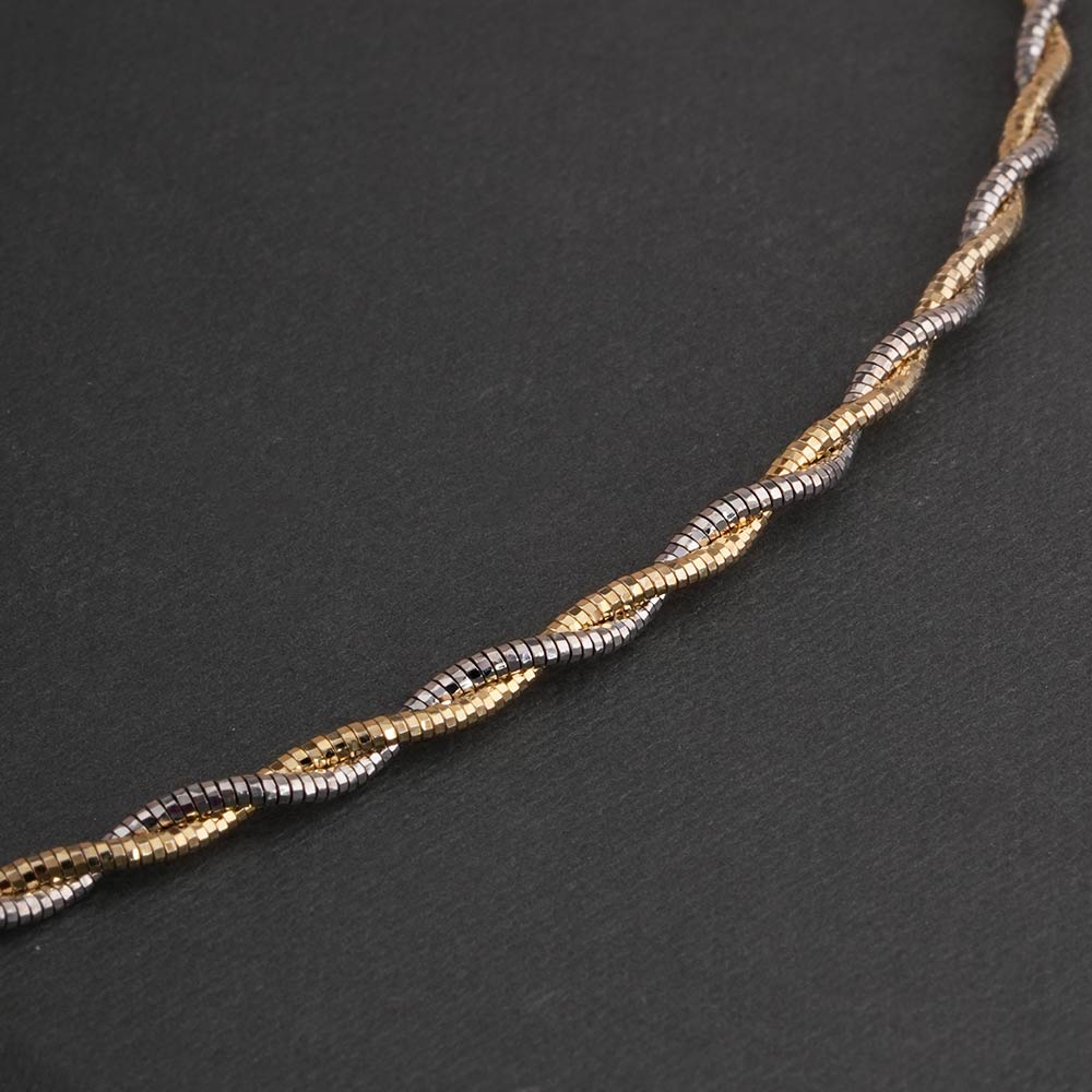 Two-Tone Twisted 925 Sterling Silver Necklace - view 4
