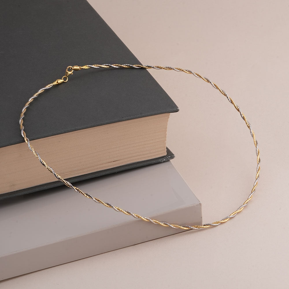 Two-Tone Twisted 925 Sterling Silver Necklace - view 5