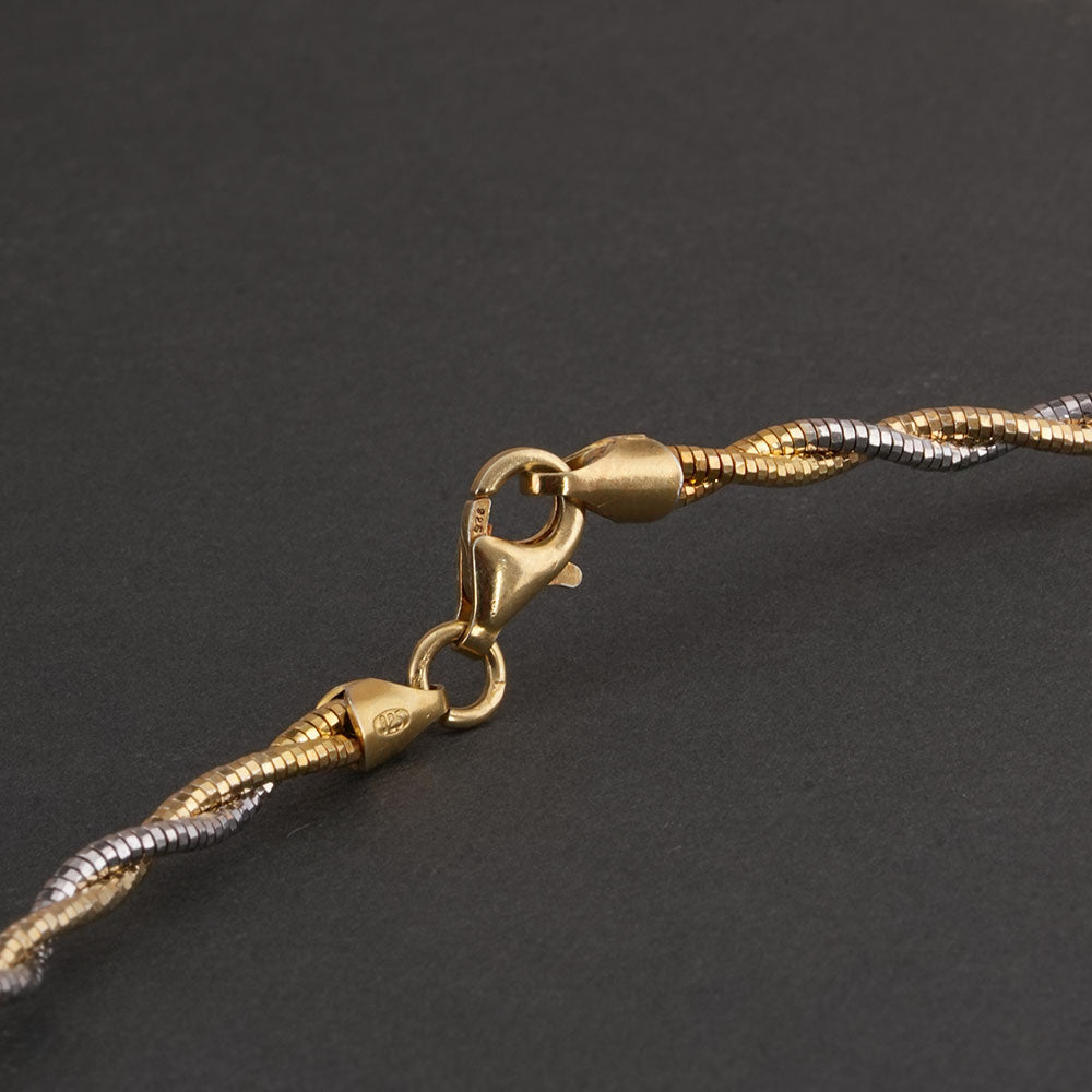 Two-Tone Twisted 925 Sterling Silver Necklace - view 6