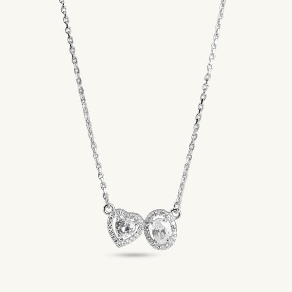 Double Pendant 925 Sterling Silver Necklace - Image 1