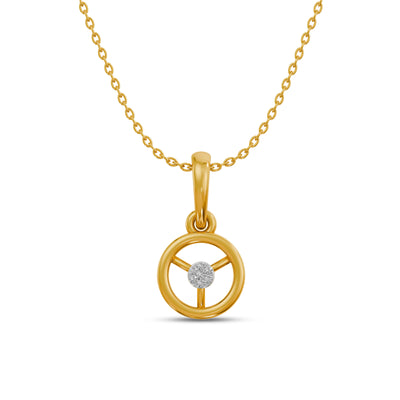 Compass 9KT Gold Lab Grown Diamond Pendant