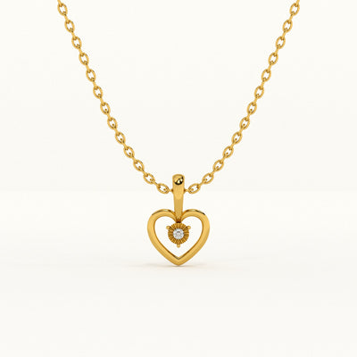 Golden Heart Lab-Grown Diamond Customizable Pendant