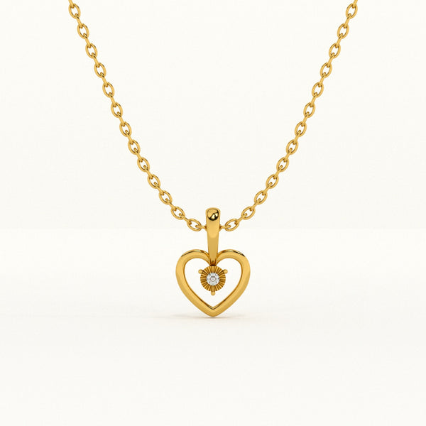 Golden Heart Lab-Grown Diamond Customizable Pendant