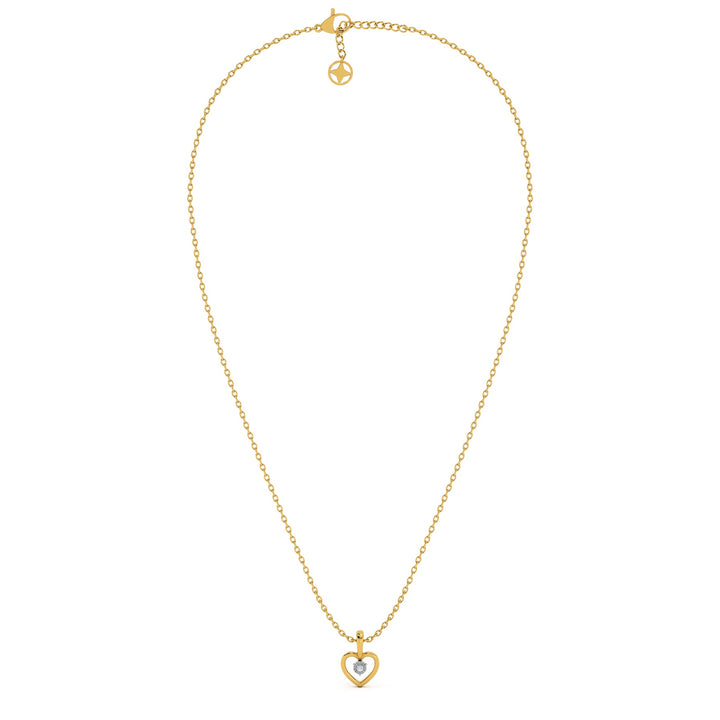 Heart 9KT Gold Lab Grown Diamond Pendant - 1