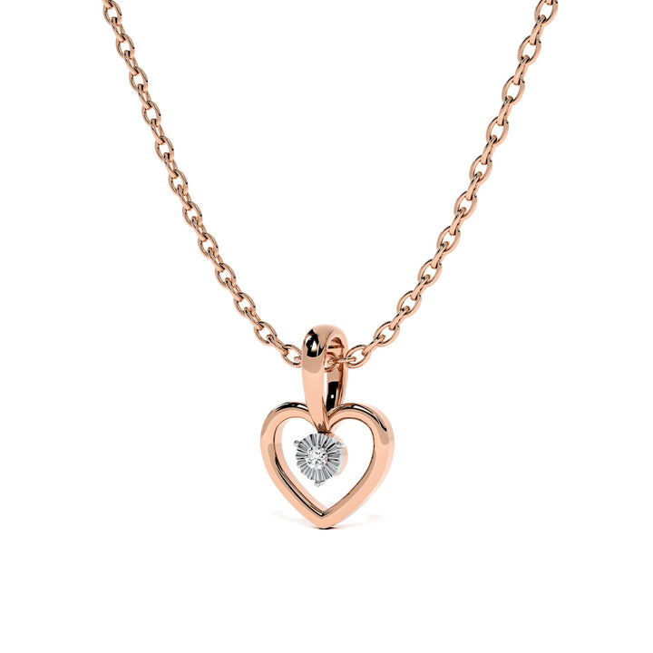 Heart 9KT Gold Lab Grown Diamond Pendant - 6