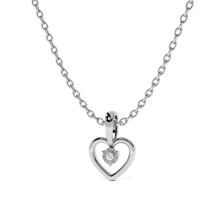Heart 9KT Gold Lab Grown Diamond Pendant - 5