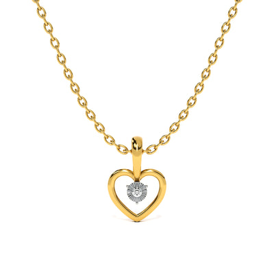 Heart 9KT Gold Lab Grown Diamond Pendant