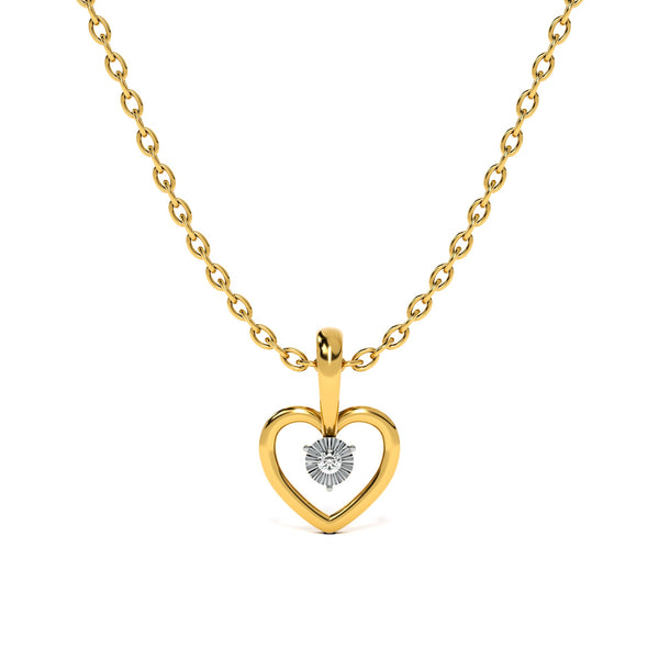 Heart 9KT Gold Lab Grown Diamond Pendant - 4
