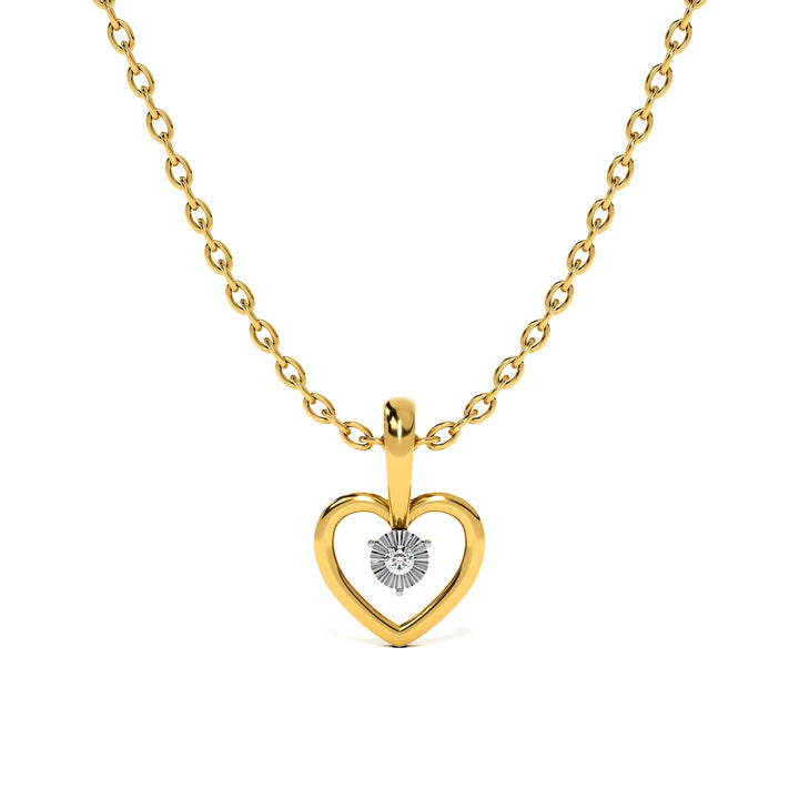 Heart 9KT Gold Lab Grown Diamond Pendant - 4