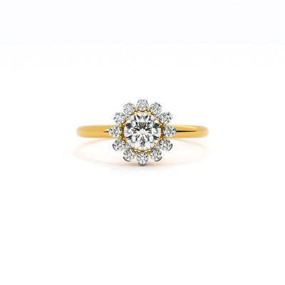 Floral Burst 9KT Gold Lab Grown Diamond Ring