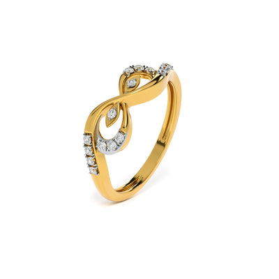 Infinity Twist 9KT Gold Lab Grown Diamond Ring