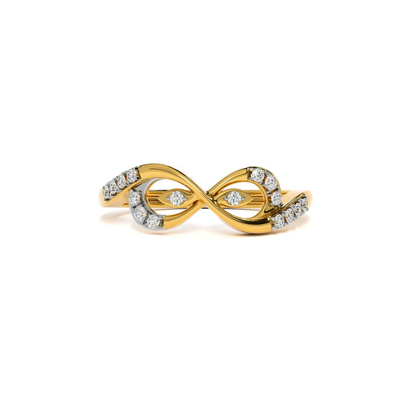 Infinity Twist 9KT Gold Lab Grown Diamond Ring
