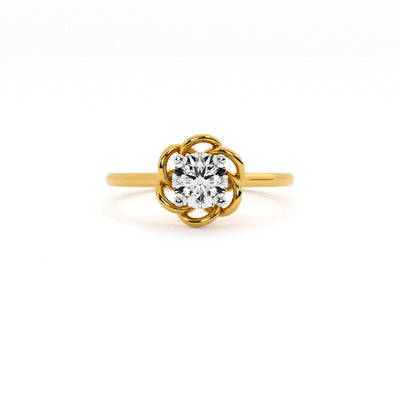 Six Petal Sparkler 9KT Gold Lab Grown Diamond Ring