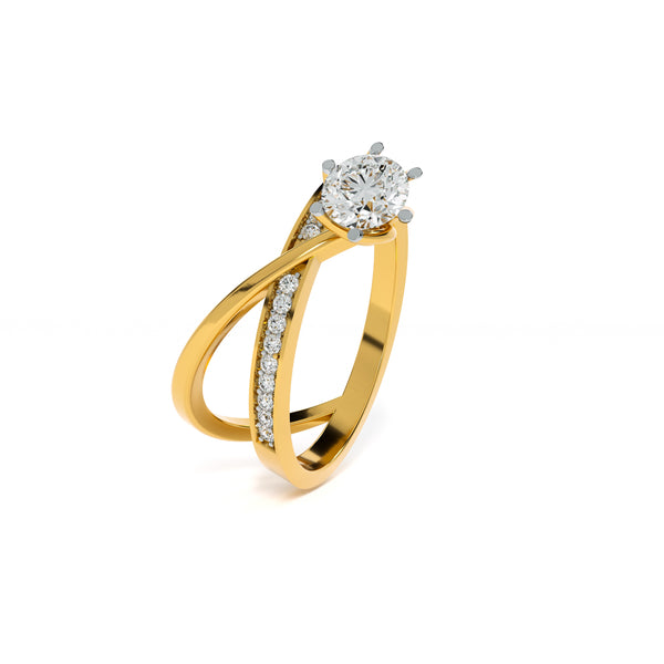Crisscross 9KT Gold Lab Grown Diamond Ring