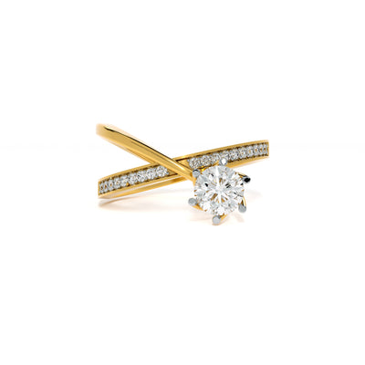 Crisscross 9KT Gold Lab Grown Diamond Ring