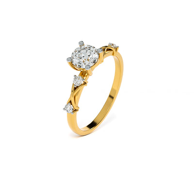 Swirling Accent 9KT Gold Lab Grown Diamond Ring
