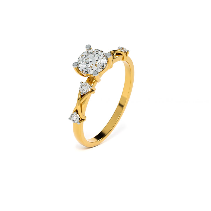 Swirling Accent 9KT Gold Lab Grown Diamond Ring - 5