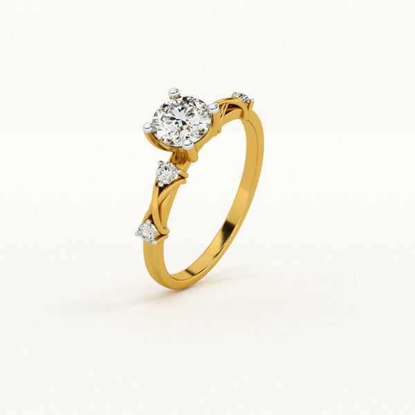 Swirling Accent Lab-Grown Diamond Customizable Ring
