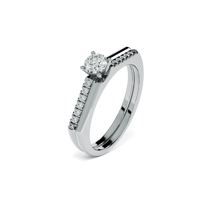 Channel and Pave 9KT Gold Lab Grown Diamond Ring - 1