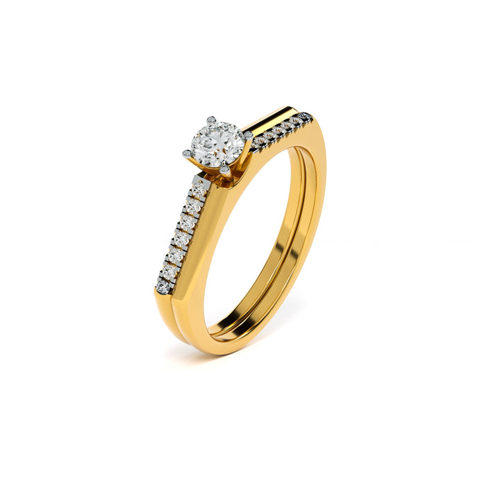 Channel and Pave 9KT Gold Lab Grown Diamond Ring - 5