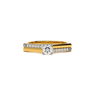 Channel and Pave 9KT Gold Lab Grown Diamond Ring