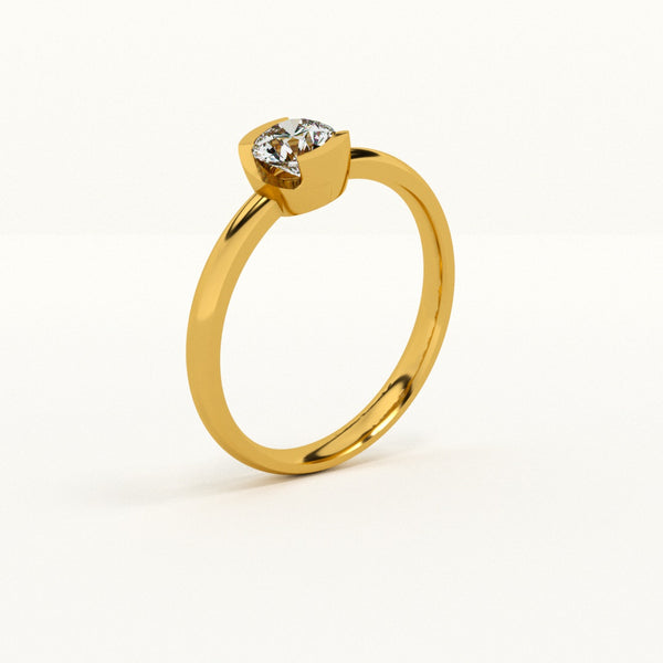 Minimalist Solitaire Lab-Grown Diamond + Gold Vermeil Ring | 0.30 carat