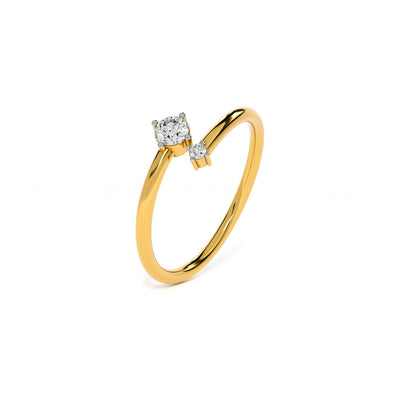 Twin Sparkle 9KT Gold Lab Grown Diamond Adjustable Ring