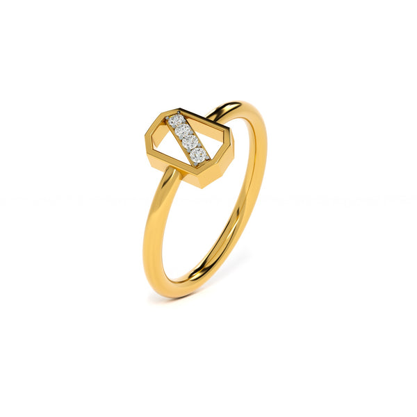 Radiant Path 9KT Gold Lab Grown Diamond Ring