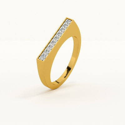 Gold Rectangular Lab-Grown Diamond Customizable Ring
