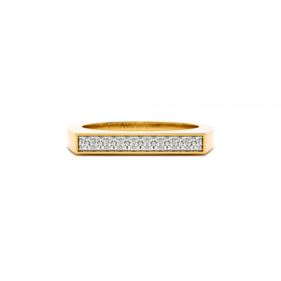 Rectangular 9KT Gold Lab Grown Diamond Ring