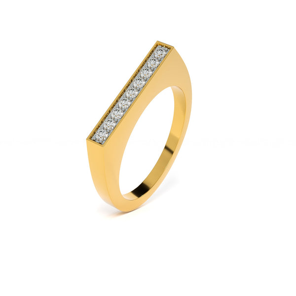 Rectangular 9KT Gold Lab Grown Diamond Ring