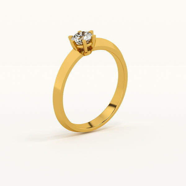 Classic Solitaire Lab-Grown Diamond + Gold Vermeil Ring | 0.24 carat